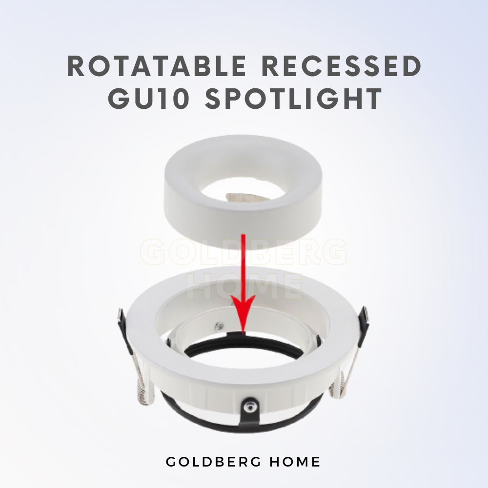Pasing  Rotatable Recessed GU10 Spotlight Downlight (95mm) Round Black White