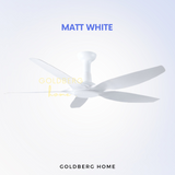 Matt White Bestar Rapture 48" 60" Wifi Smart DC Ceiling Fan Goldberg Home SG