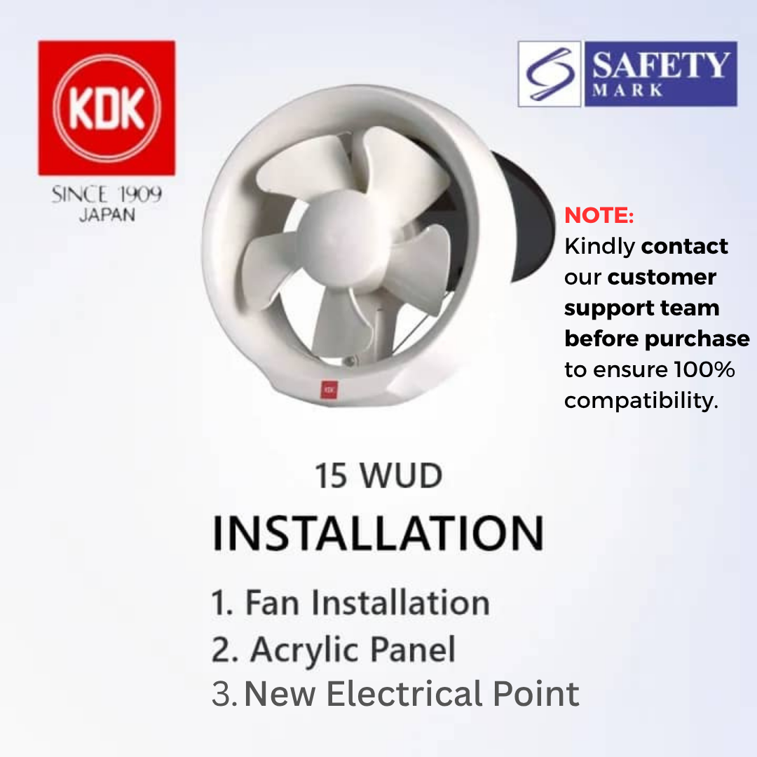 [With Installation] KDK 15 / 20 WUD Exhaust Fan