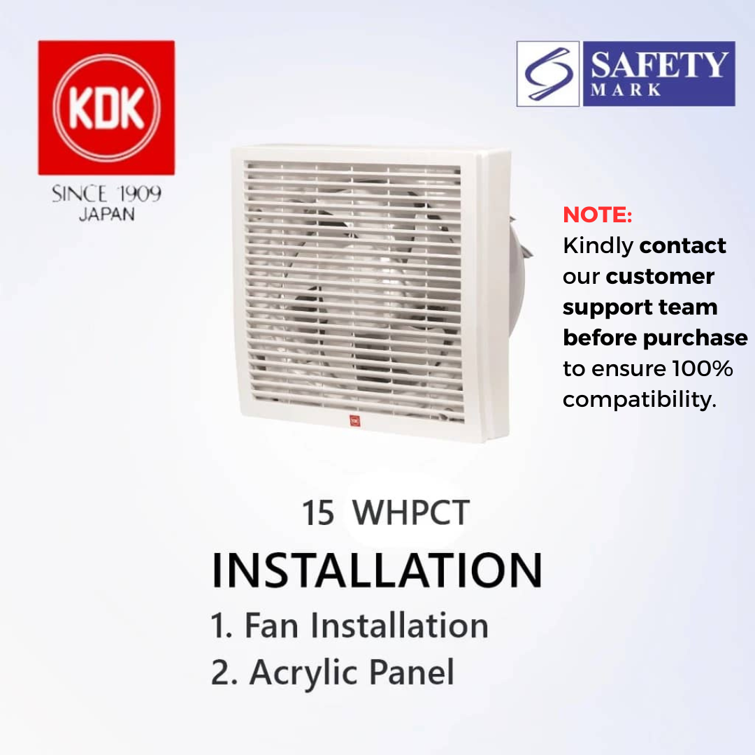 [With Installation] KDK 15 / 20 WHPCT Exhaust Fan Ventilating Fan