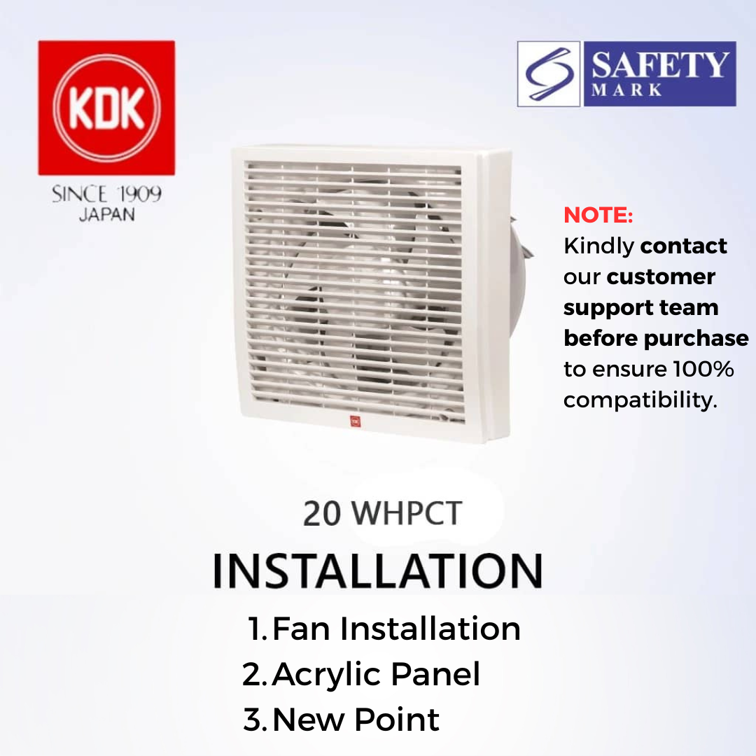 [With Installation] KDK 15 / 20 WHPCT Exhaust Fan Ventilating Fan