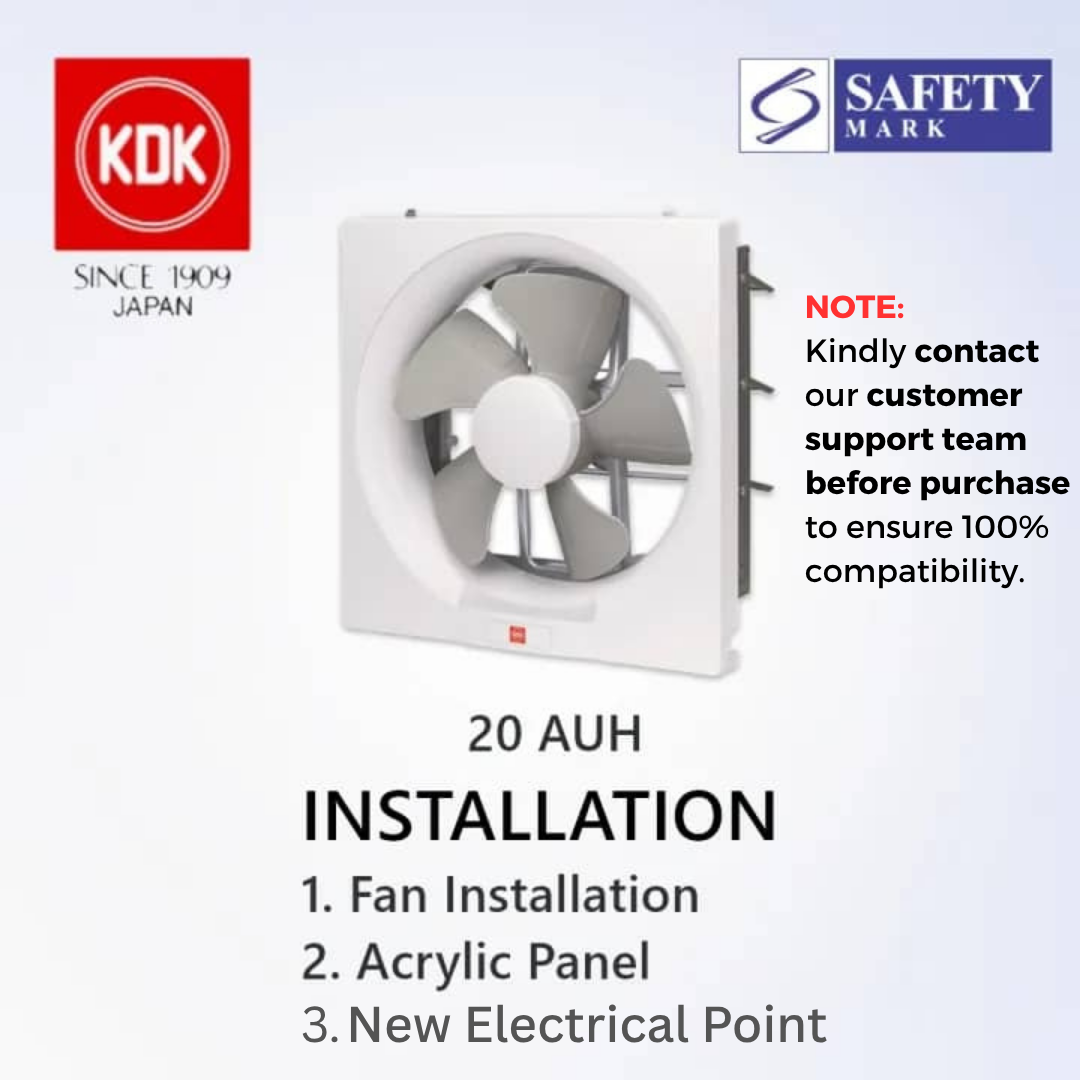 [With Installation] KDK 20AUA Exhaust Fan Ventilating Fan