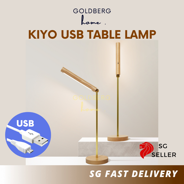 Kiyo LED Table Lamp USB Rechargeable Goldberg Home SG