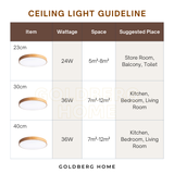 Laminate Full Wood 24W 36W 23/30/40CM- LED Ceiling Light