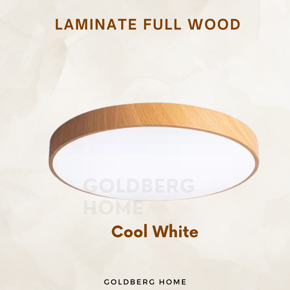 Laminate Full Wood 24W 36W 23/30/40CM- LED Ceiling Light- Daylight Warm White 3Tone