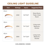 Laminate Full Wood 24W 36W 23/30/40CM- LED Ceiling Light