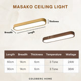 Masako 24W/36W LED Ceiling Light – Laminated Wood Look