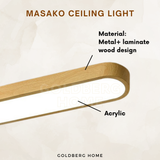 Masako 24W/36W LED Ceiling Light – Laminated Wood Look