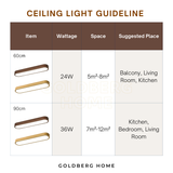 Masako 24W/36W LED Ceiling Light – Laminated Wood Look