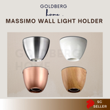 Massimo Wall Light Holder 12W E27 10cm 12cm White Silver Rose Gold Wood