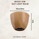 Massimo Wall Light Holder 12W E27 10cm 12cm White Silver Rose Gold Wood