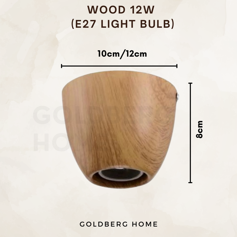 Massimo Wall Light Holder 12W E27 10cm 12cm White Silver Rose Gold Wood