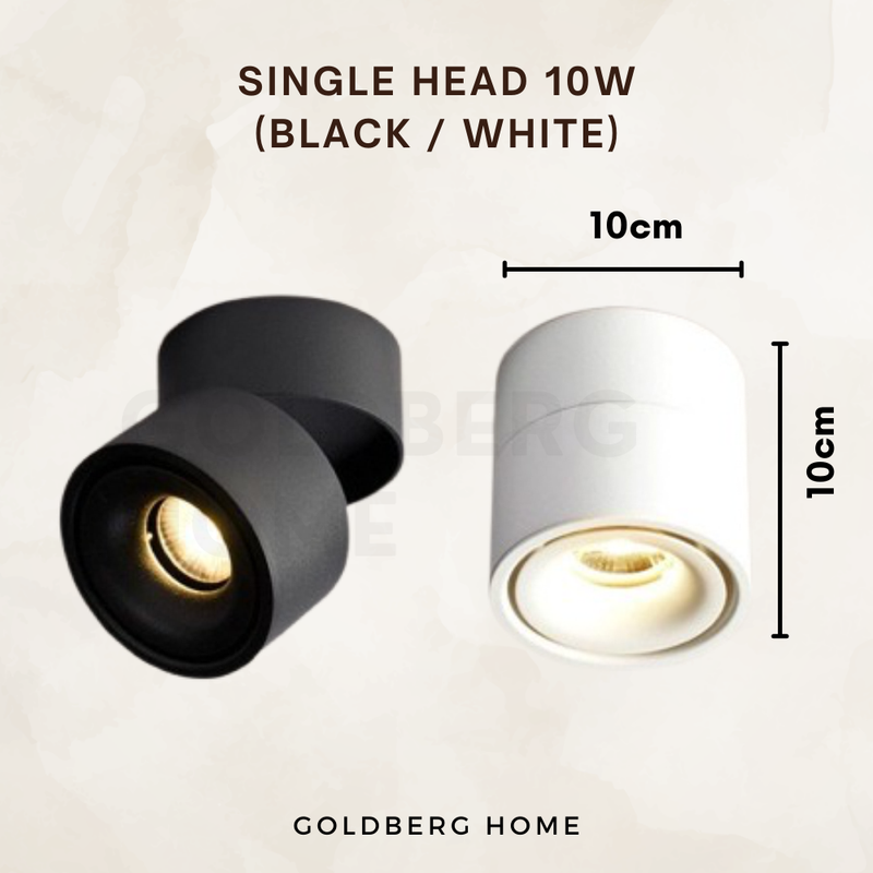 Max Adjustable Surface Mounted Spotlight 10W 20W Black White
