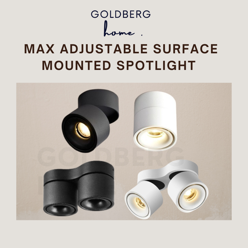 Max Adjustable Surface Mounted Spotlight 10W 20W Black White
