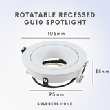 Rotatable Recessed GU10 Spotlight Downlight (95mm) Round Black White