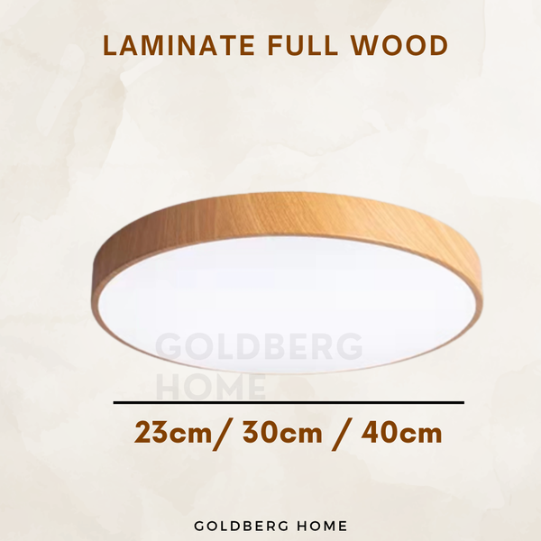 Laminate Full Wood 24W 36W 23/30/40CM- LED Ceiling Light