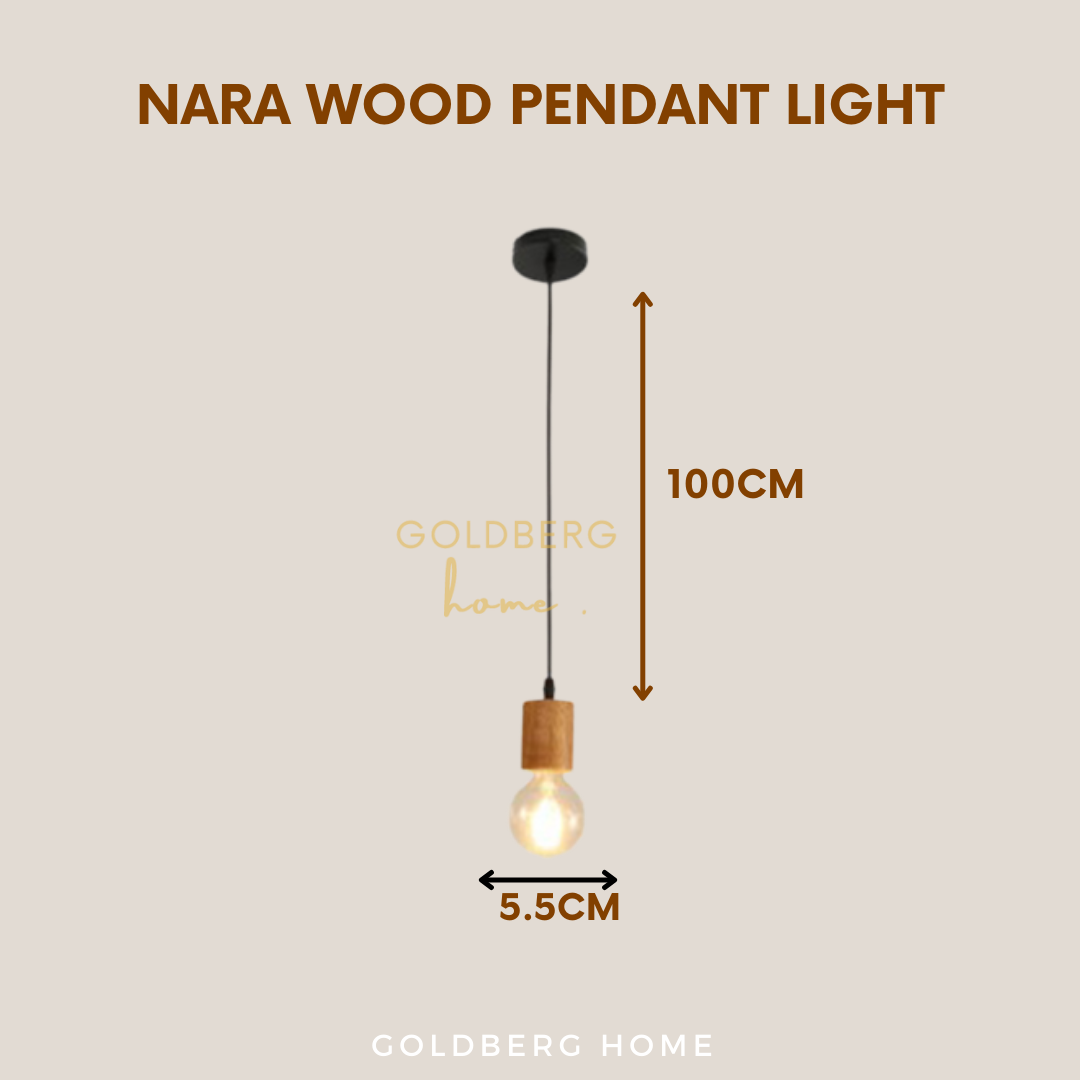 Measurement of Nara Wood Pendant light | Wood Design Pendant Light | Goldberg Home SG