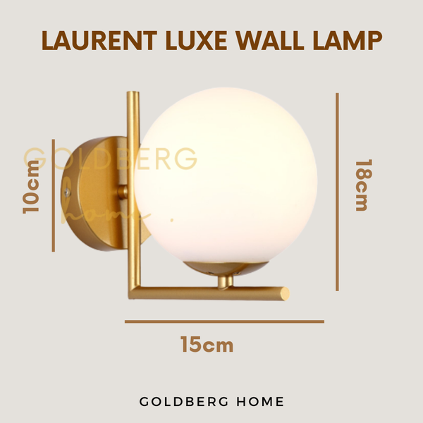 Laurent Luxe Gold & White Spherical Wall Lamp Goldberg Home SG