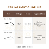 Oliver Rectangle Ceiling Light 34W 45W 65W Black and White