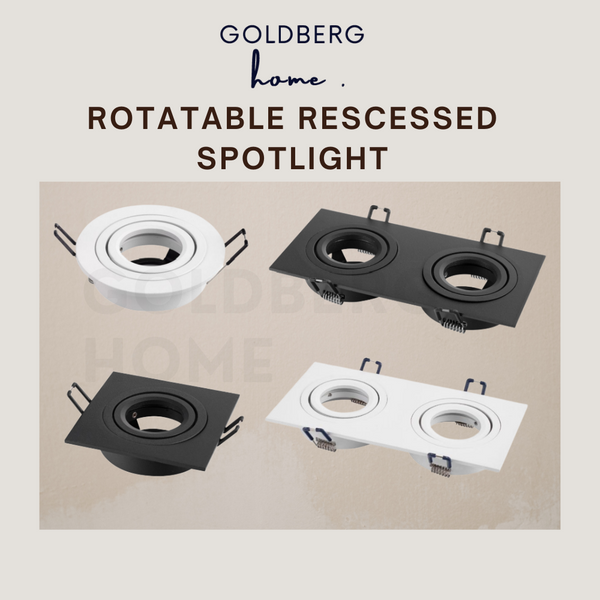 Rotatable LED Spotlight Round Square w/ GU10 Bulb