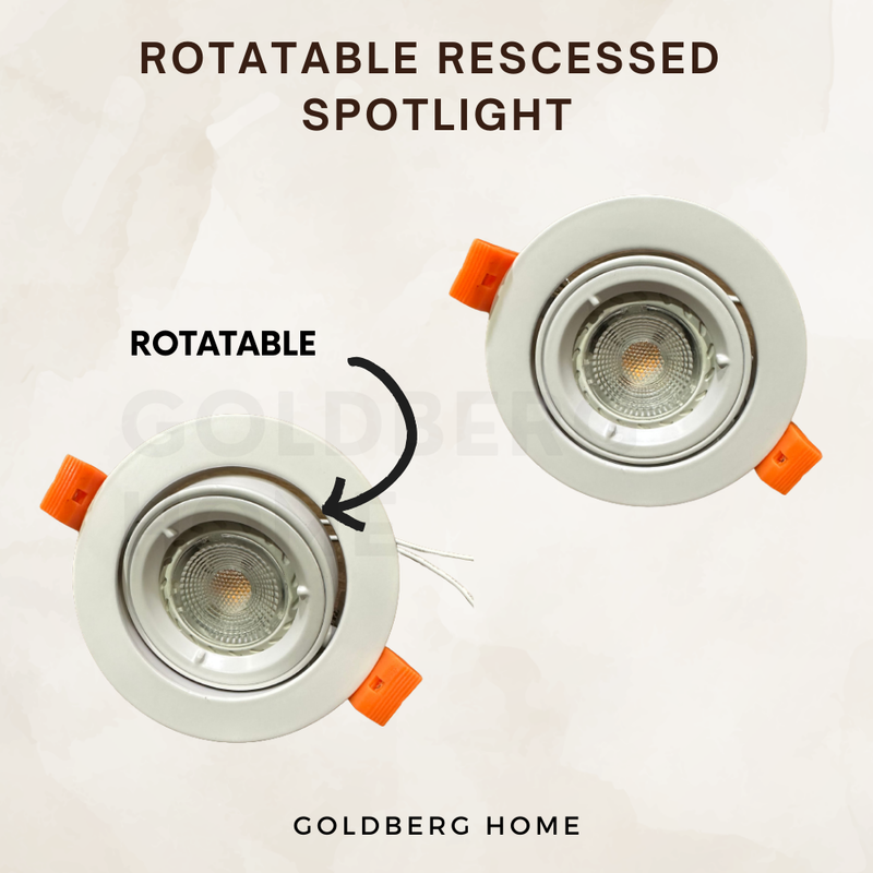 Rotatable LED Spotlight Round Square w/ GU10 Bulb