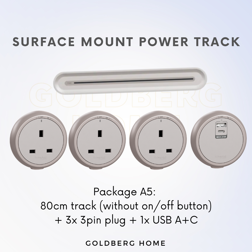 Goldberg Home bulk package options for Schneider power tracks and socket adapters, Package A5.