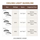 Sheffield Black White LED Ceiling Light - 36W 48W