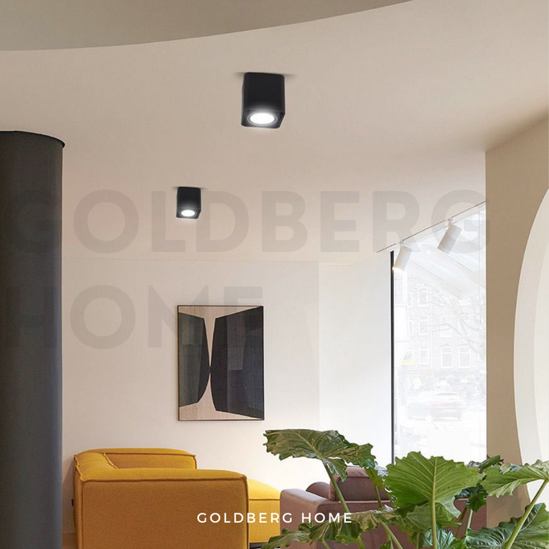 Surrey Anti-Glare 360 Degree Surface Mounted Spotlight 7W GU10 LED Black White Square