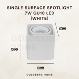 Surrey Anti-Glare 360 Degree Surface Mounted Spotlight 7W GU10 LED Black White Square