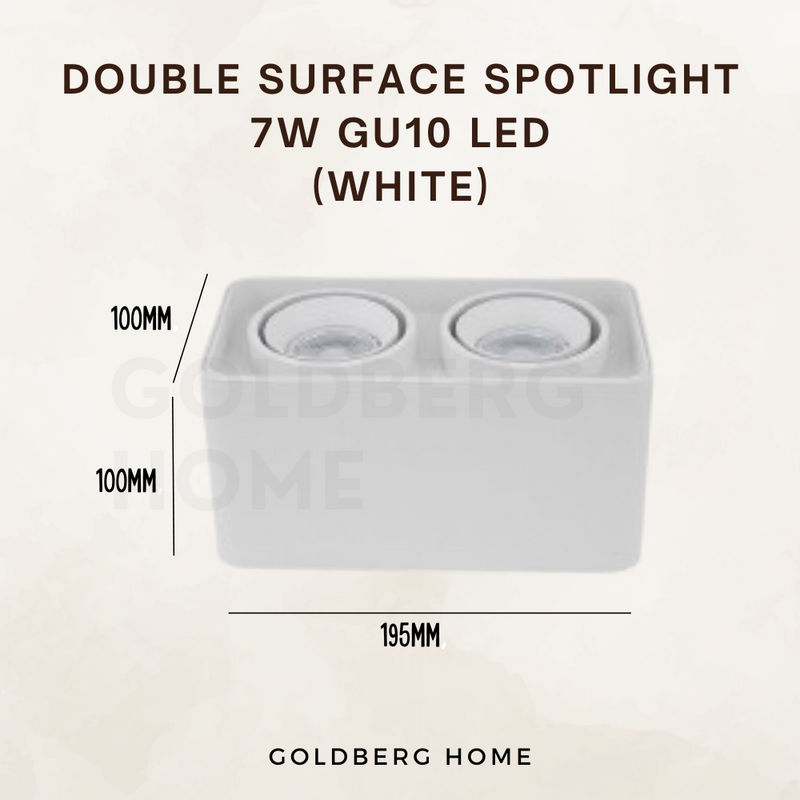 Surrey Anti-Glare 360 Degree Surface Mounted Spotlight 7W GU10 LED Black White Square