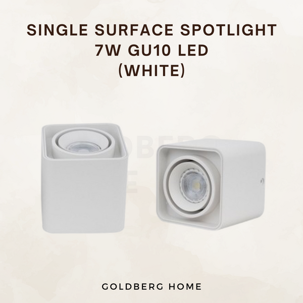 Surrey Anti-Glare 360 Degree Surface Mounted Spotlight 7W GU10 LED Black White Square