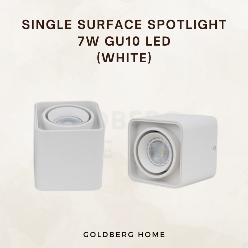 Surrey Anti-Glare 360 Degree Surface Mounted Spotlight 7W GU10 LED Black White Square