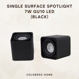 Surrey Anti-Glare 360 Degree Surface Mounted Spotlight 7W GU10 LED Black White Square