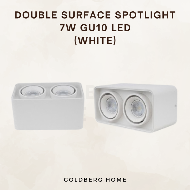 Surrey Anti-Glare 360 Degree Surface Mounted Spotlight 7W GU10 LED Black White Square