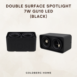 Surrey Anti-Glare 360 Degree Surface Mounted Spotlight 7W GU10 LED Black White Square