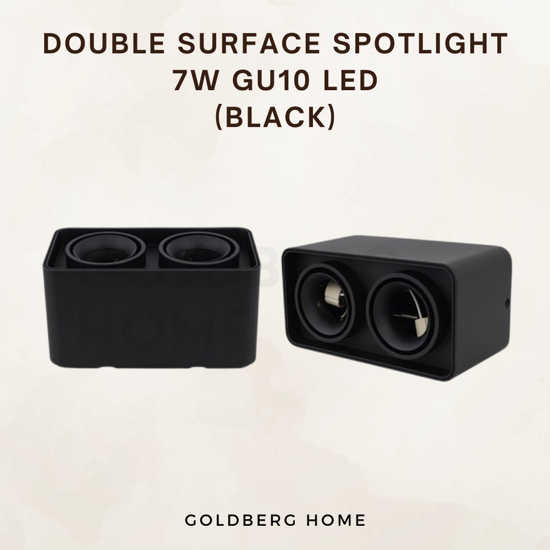 Surrey Anti-Glare 360 Degree Surface Mounted Spotlight 7W GU10 LED Black White Square