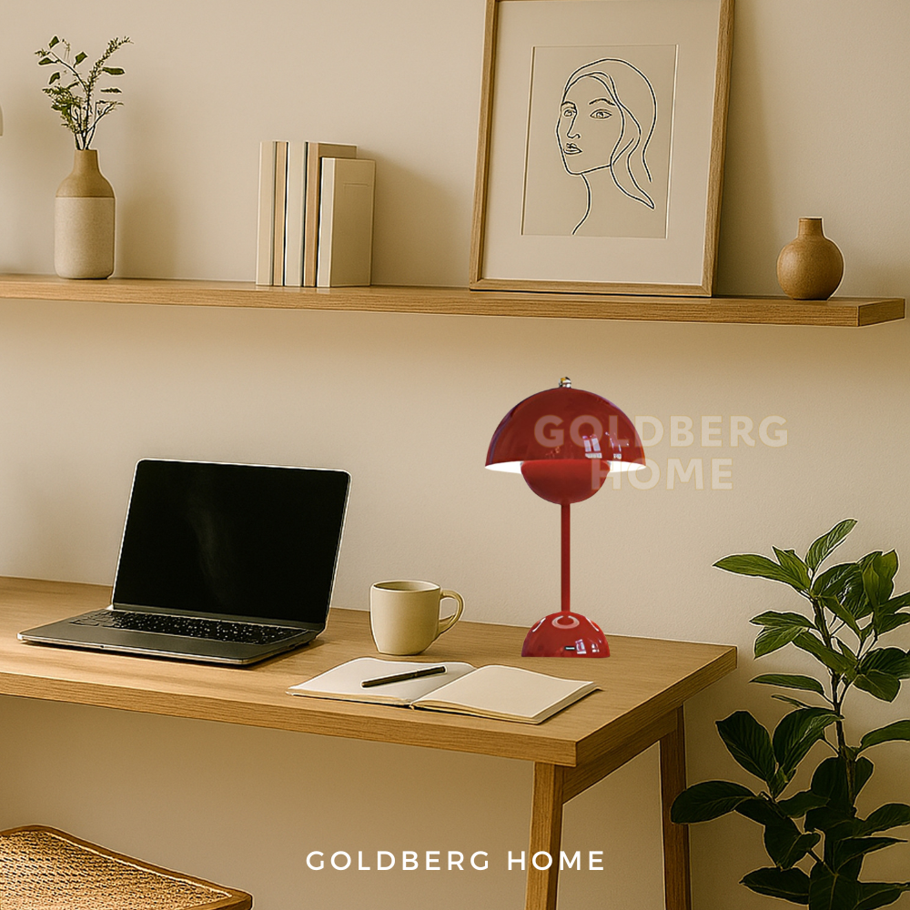 Flowerpot Table Lamp - Wine Red - Bedroom Light | Goldberg Home