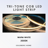 Premium Tri-tone 3Tone COB LED Light Strip 608LEDS 5M 12V 24V