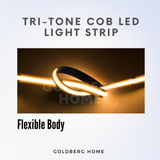 Premium Tri-tone 3Tone COB LED Light Strip 608LEDS 5M 12V 24V