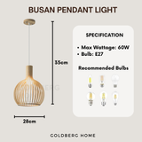 Busan Pendant Light Premium Wood Style