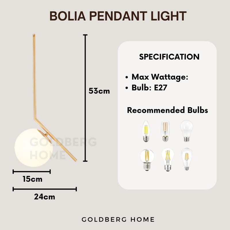 Athena Bolia Frosted Glass Pendant Light