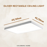 Oliver Rectangle Ceiling Light 34W 45W 65W Black and White