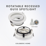 Rotatable Recessed GU10 Spotlight Downlight (95mm) Round Black White