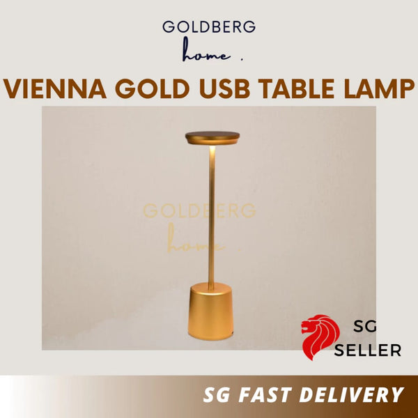 Vienna Gold 3 Tone USB Rechargeable LED Adjustable Table Lamp