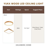 Yuka Wood 40cm 36W LED Ceiling Light