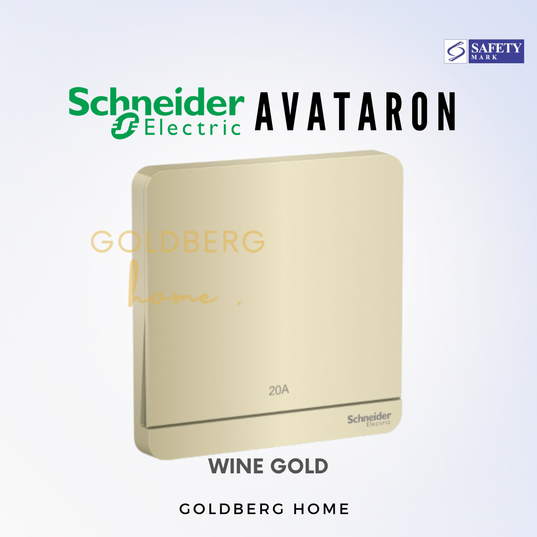 Wine Gold 20A heater switch Schneider AvatarON. Premium luxury finish by Goldberg Home SG.