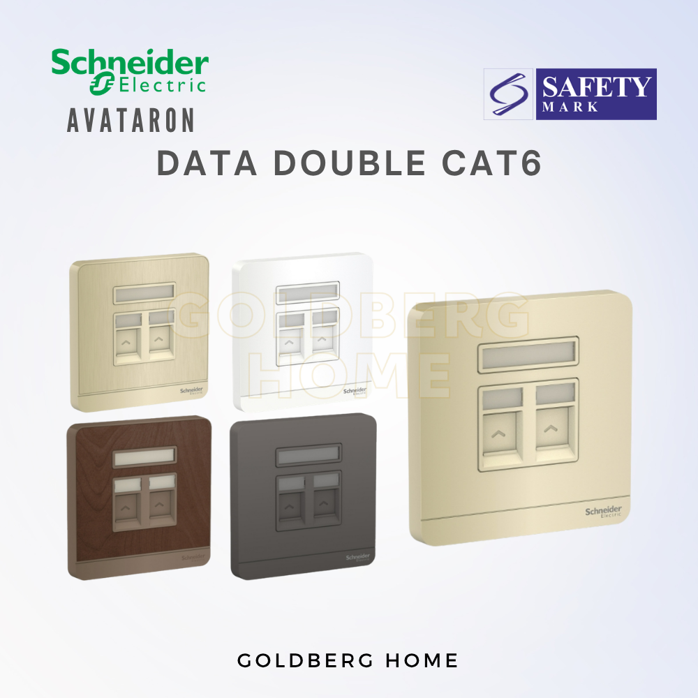 Schneider AvatarON double RJ45 Cat6 data socket for Singapore smart homes.
