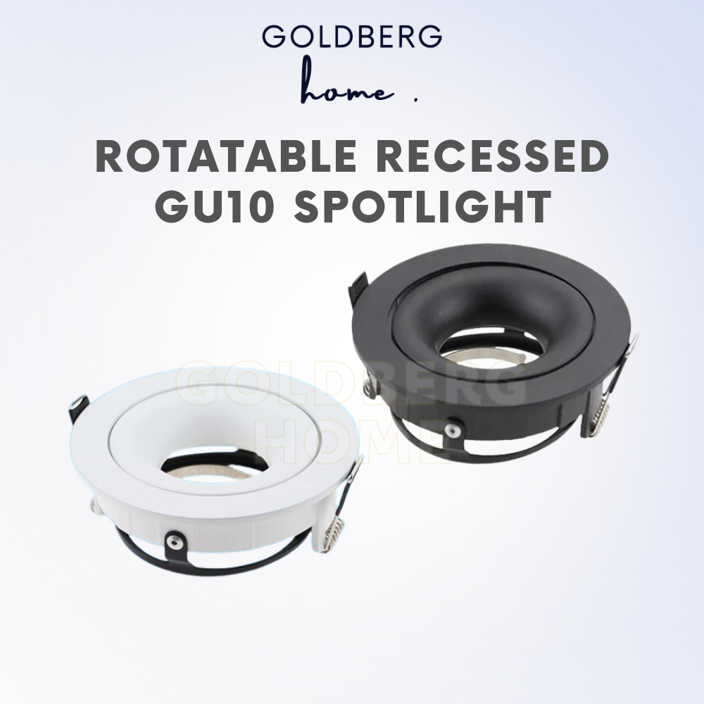 Pasing  Rotatable Recessed GU10 Spotlight Downlight (95mm) Round Black White