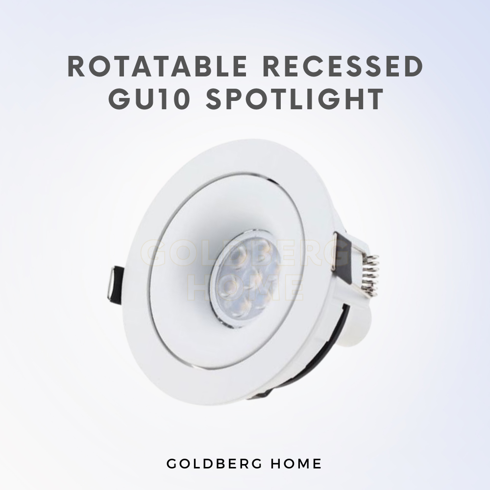 Pasing  Rotatable Recessed GU10 Spotlight Downlight (95mm) Round Black White