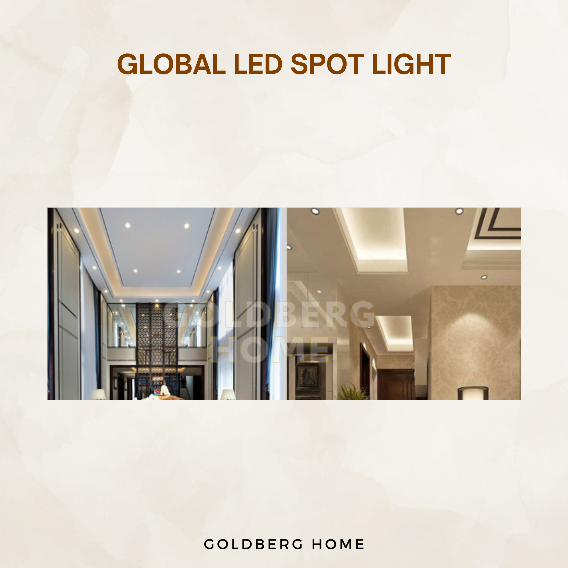 Goldberg Home Global LED GU5.3 spotlight warm accent lighting in Singapore BTO condo interior.
